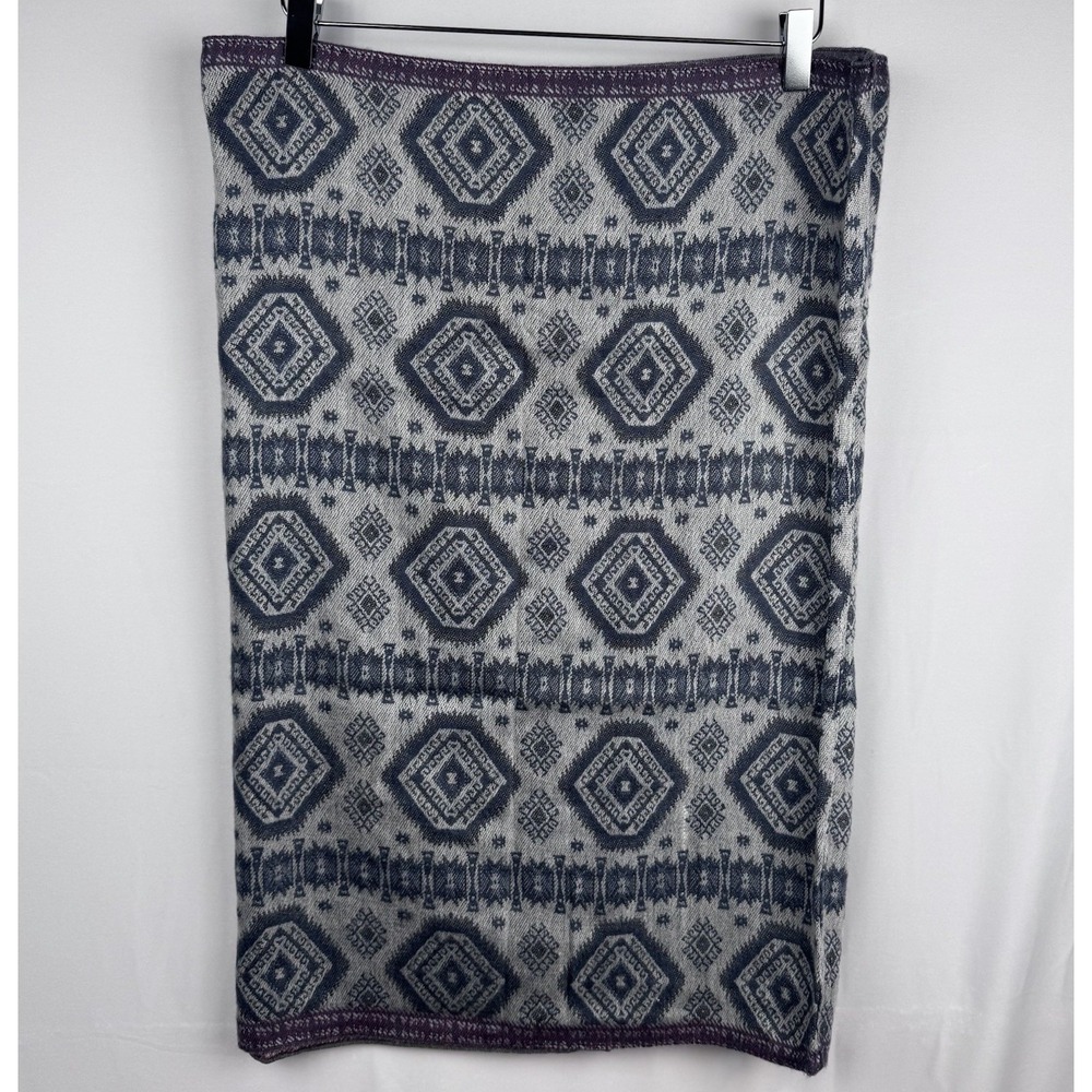 NORDSTROM BP Woven Infinity Scarf Geometric Print Navy Gray NWT